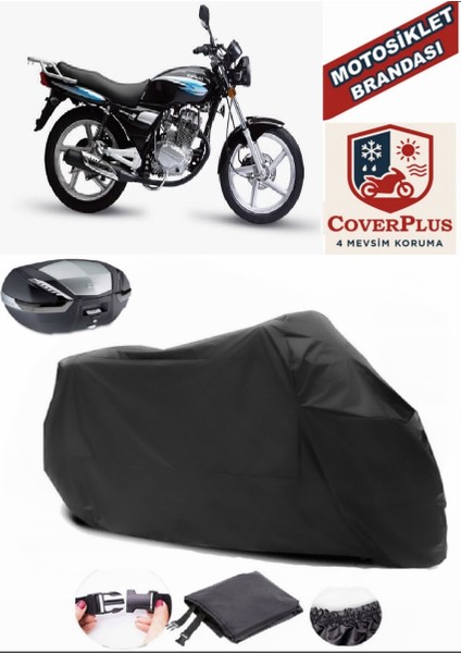 Kanuni Terry Branda Siyah Arka Çanta Uyumlu(Topcase) Motosiket Brandası Motor Örtüsü Çadır Su Geçirmez Motosiklet Kılıfı Motor Brandası,lastikli,taşıma Torbalı
