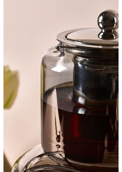 Elena Füme Indüksiyon Tabanlı Borosilikat Cam Çaydanlık Takımı modelleri