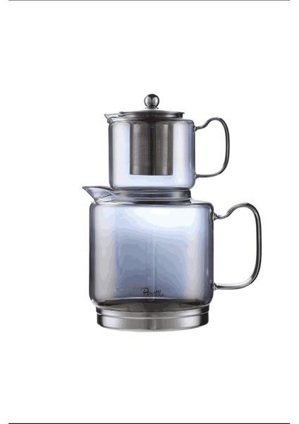 Elena Füme Indüksiyon Tabanlı Borosilikat Cam Çaydanlık Takımı fırsatları