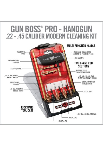 Real Avıd Gun Boss® Pro - Modern Handgun Cleaning Kit Tabanca Harbi Seti
