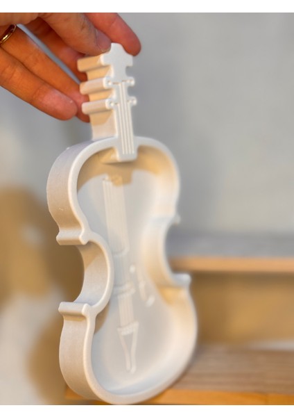 Keman Şeklinde Seramik Anahtarlık ve Dekoratif Obje – 20 cm El Yapımı Duvar ve Masa Süsü fiyatları