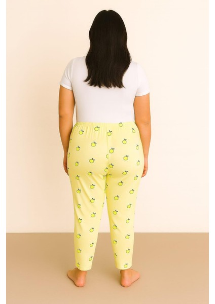 Kadın Desenli Büyük Beden Milan Tek Alt Sarı fiyatları