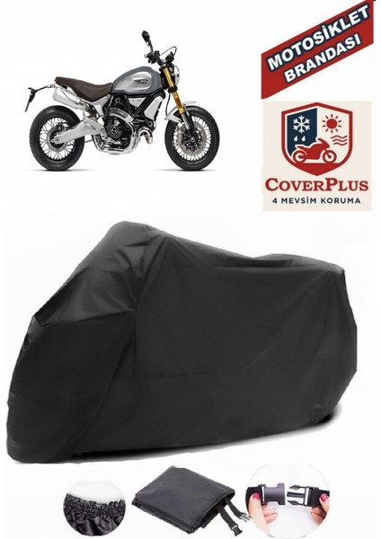 Ducati Scrambler 1100 Special Branda Siyah Motosiket Brandası Motor Örtüsü Çadır Su Geçirmez Motosiklet Kılıfı Motor Brandası,lastikli,taşıma Torbalı