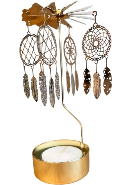 Isı ile Dönen Mumluk – Düş Kapanı (Rüya Kapanı) Modeli, Altın Renk