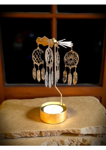 Isı ile Dönen Mumluk – Düş Kapanı (Rüya Kapanı) Modeli, Altın Renk fiyatları