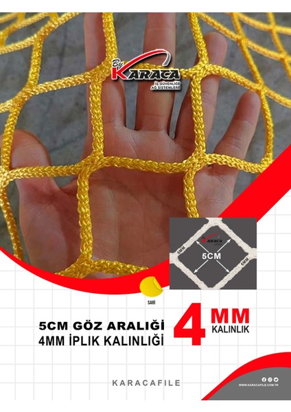 Sarı Güvenlik File 2.5 M Yükseklik | Metreyle Kesim | 4 mm Ip, 5x5 cm Göz Aralığı + Montaj Aparatları modelleri