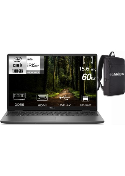 Latitude 3550 I7-1355U N010L355015U-24 24GB 512GB Iris Xe Graphics W11PRO 15.6" Full Hd Notebook