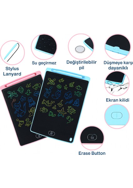 8,5 Inç Akıllı LCD Yazı Tableti – Çocuklar Için Dijital Çizim & Öğrenme Tableti, Grafik Pad Oyuncak fiyatları