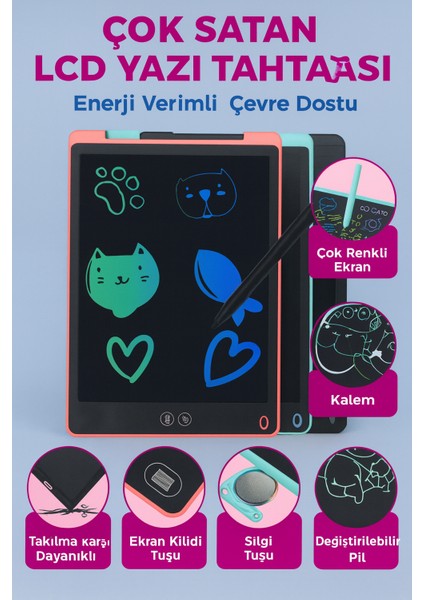 8,5 Inç Akıllı LCD Yazı Tableti – Çocuklar Için Dijital Çizim & Öğrenme Tableti, Grafik Pad Oyuncak