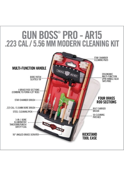 Real Avıd Gun Boss® Pro - AR15 Cleaning Kit Profesyoneller Için Temizlik Seti