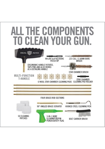 Real Avıd Gun Boss® Pro - AR15 Cleaning Kit Profesyoneller Için Temizlik Seti modelleri