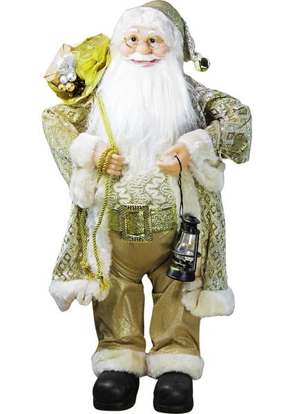 Baklava Desenli Noel Baba Altın 60 cm