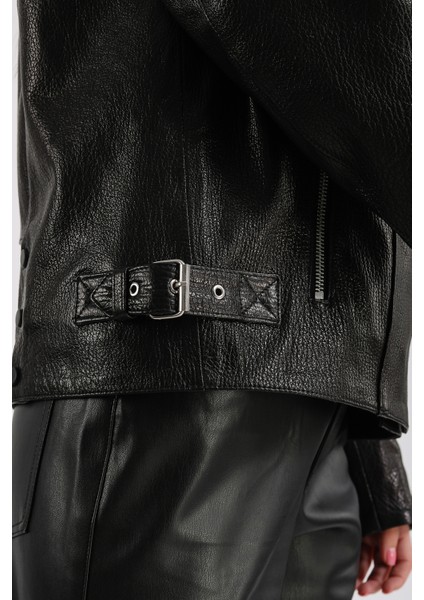 Billie Kadın Deri Biker Ceket