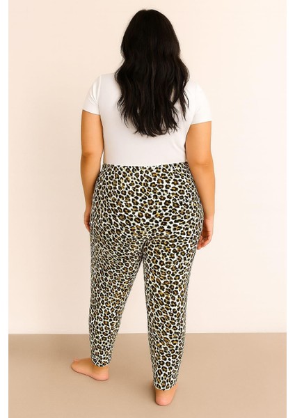 Kadın Büyük Beden Leopar Desen Milan Tek Alt Leopar fiyatları