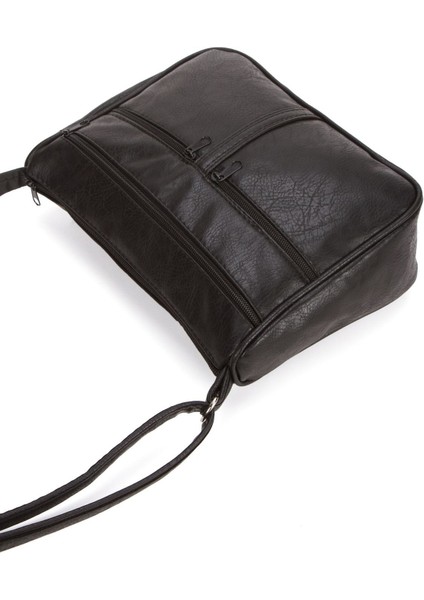 Kadın Yumuşak Dokulu Çok Bölmeli Günlük Siyah Omuz Çantası modelleri