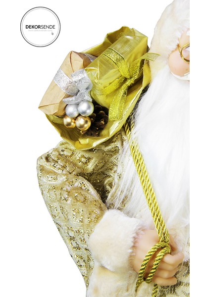 Baklava Desenli Noel Baba Altın 60 cm modelleri