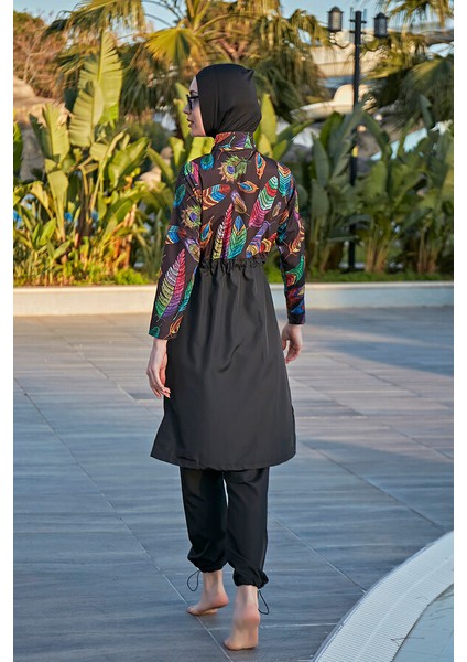 Remsa Paraşüt Tam Kapalı Tesettür Mayo Tüy Yaprak 2113 Funda modelleri