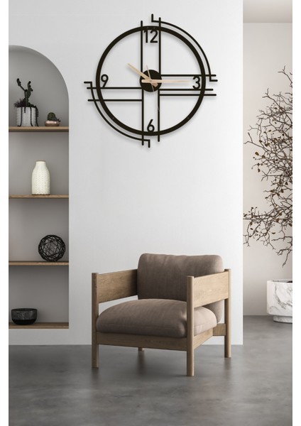 Dekoratif Siyah Sessiz Metal Duvar Saati 45X45CM modelleri