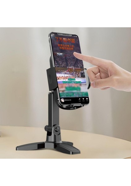 Masaüstü Telefon Standı 360 Derece Dönebilen Başlıklı Ayaklı Telefon Tripodu (4764)