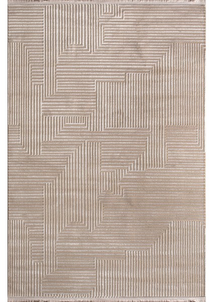 Özel Akrilik Dokuma Bej Renkli Modern Halı Pia Serisi 01127C