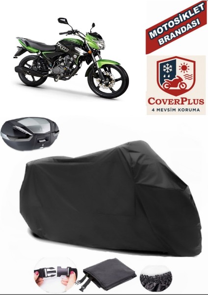 Kuba Tk 03 Branda Siyah Arka Çanta Uyumlu(Topcase) Motosiket Brandası Motor Örtüsü Çadır Su Geçirmez Motosiklet Kılıfı Motor Brandası,lastikli,taşıma Torbalı