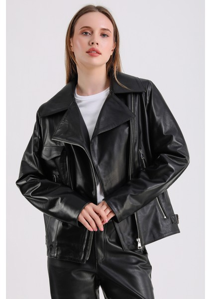 Billie Kadın Deri Biker Ceket modelleri