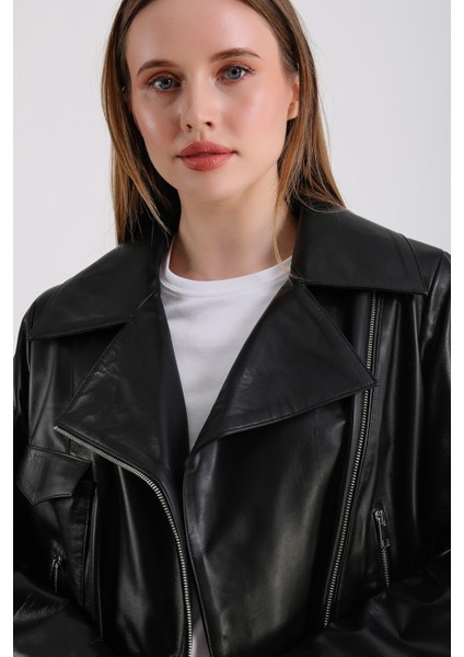 Billie Kadın Deri Biker Ceket indirimleri