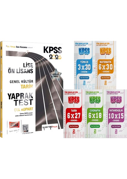 2026 Kpss Lise-Ön Lisans Genel Kültür Tarih Çek Kopart Yaprak Test + 5 Ders 31 Deneme
