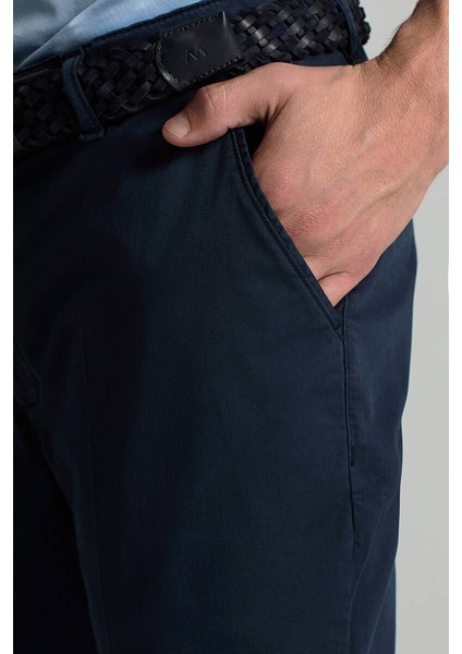 Saf Pamuk Lacivert Regular Fit Chino Pantolon fırsatları