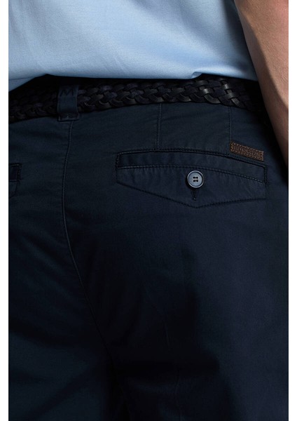 Saf Pamuk Lacivert Regular Fit Chino Pantolon indirimleri