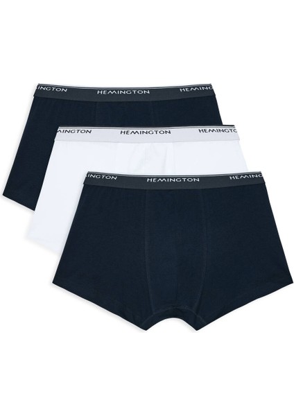 Lacivert Beyaz Lacivert Üçlü Boxer Seti fiyatları