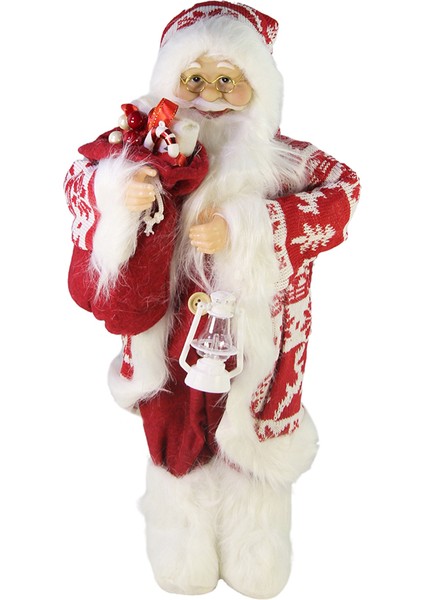 Kazaklı Noel Baba Kırmızı Beyaz 45 cm