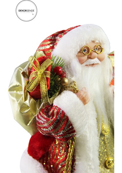 Çizgili Sarı Pullu Noel Baba Kırmızı 30 cm fiyatları