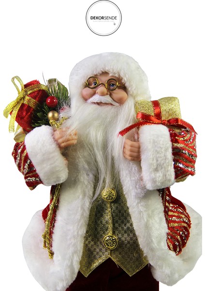 Çizgili Sarı Pullu Noel Baba Kırmızı 30 cm modelleri