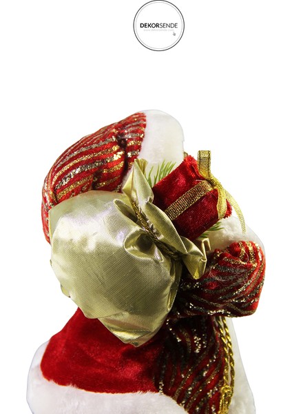 Çizgili Sarı Pullu Noel Baba Kırmızı 30 cm fırsatları