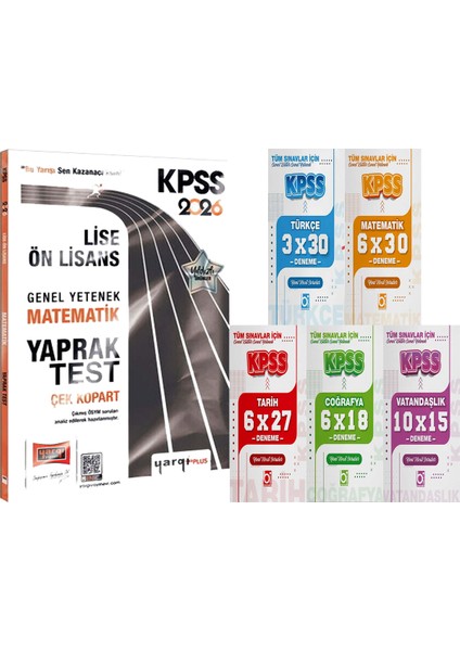 2026 Kpss Lise-Ön Lisans Matematik Çek Kopart Yaprak Test + 5 Ders 31 Deneme