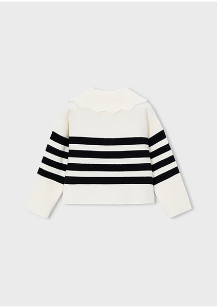 Siyah Çizgili Kız Çocuk Kazak 4301 fiyatları