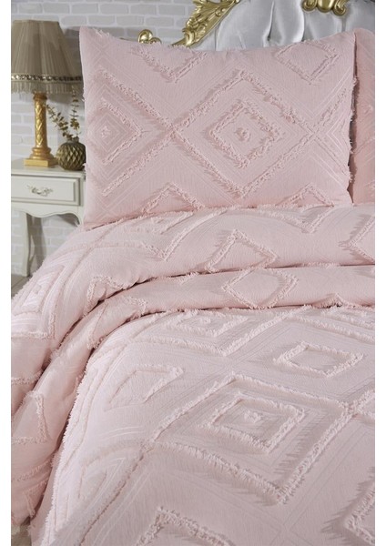 Samira 3 Parça Çift Kişilik Pike Takımı Pudra fırsatları