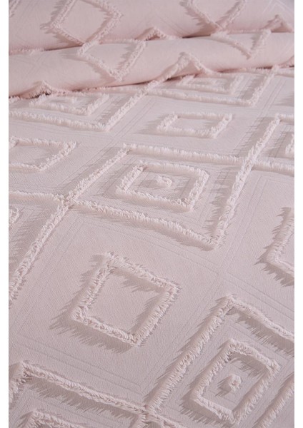 Samira 3 Parça Çift Kişilik Pike Takımı Pudra indirimleri