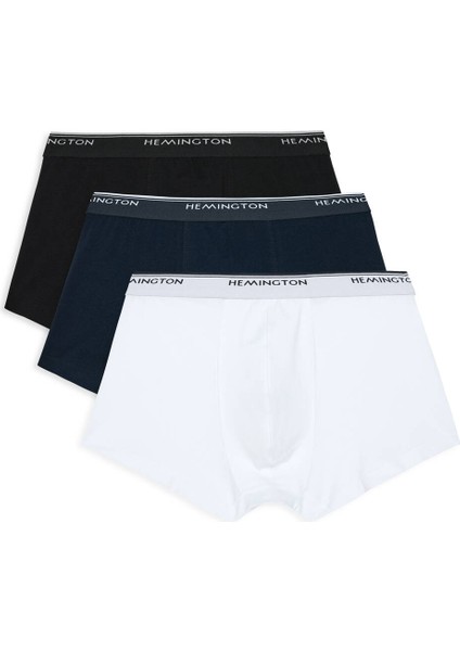 Siyah Beyaz Lacivert Üçlü Boxer Seti modelleri