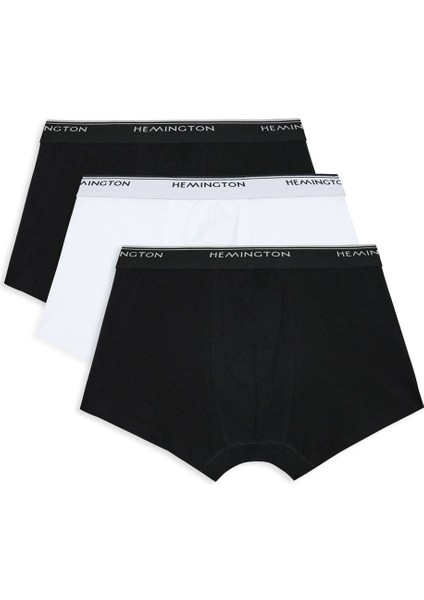 Siyah Beyaz Siyah Üçlü Boxer Seti fiyatları