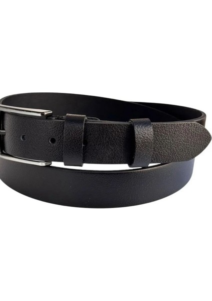 Hakiki Deri Kumaş Pantolon Kemeri Siyah Nikel Tokalı /3.3 cm modelleri