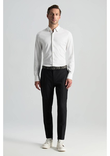 Saf Yün Bağcık Detaylı Antrasit Chino Jogger Pantolon fiyatları