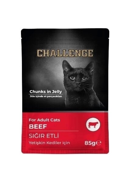 Sığır Etli Pouch Yetişkin Konserve Kedi Maması 85 gr