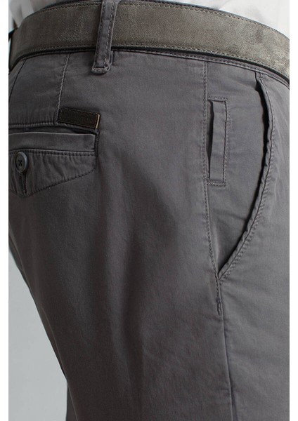 Saf Pamuk Orta Gri Regular Fit Chino Pantolon fırsatları
