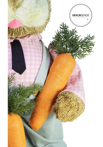 Hasır Paskalya Pembe Gömlekli Erkek Tavşan 100 cm fiyatları