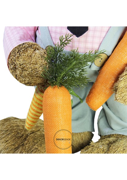 Hasır Paskalya Pembe Gömlekli Erkek Tavşan 100 cm modelleri