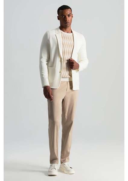 Extrafine Merino Ekru Triko Blazer Ceket fiyatları