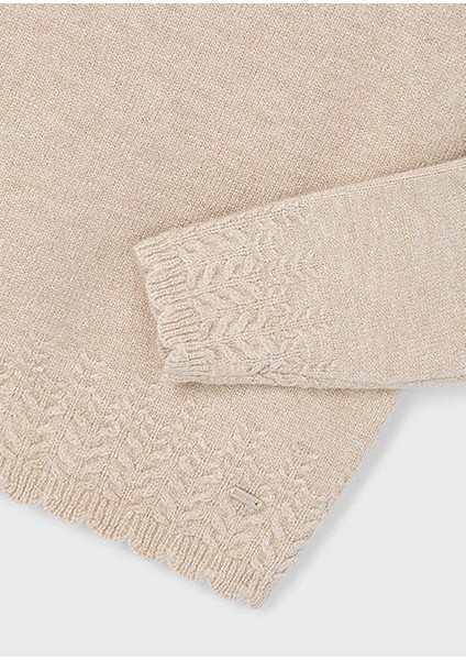 Bej Kız Çocuk Örgü Kazak 4302 modelleri