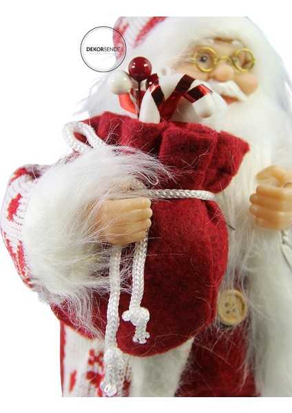 Kazaklı Noel Baba Kırmızı Beyaz 30 cm modelleri